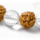Hegyikristály-rudraksha csukló mala, állítható