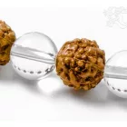 Hegyikristály-rudraksha csukló mala, gumis