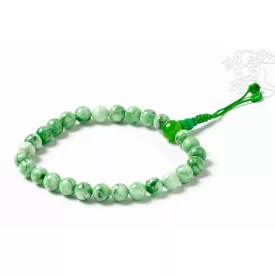 Zöld jade csukló mala gumis prémium minőség