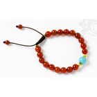 Karneol, türkiz állítható karkötő, csuklómala