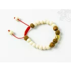 Csont, rudraksha, Buddha fej, állítható karkötő, csuklómala