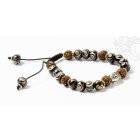 Vésett csont, rudraksha, Buddha fej, állítható karkötő, csuklómala