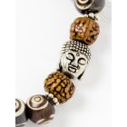 Vésett csont, rudraksha, Buddha fej, állítható karkötő, csuklómala