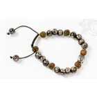 Vésett csont, rudraksha, Buddha fej, állítható karkötő, csuklómala