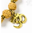 Rudraksha prémium minőség, om jel, állítható karkötő, csuklómala
