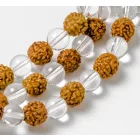 Hegyikristály - rudraksha mala, állítható