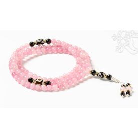 Rózsakvarc mala, dzi kő osztóval, állítható