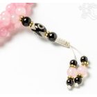 Rózsakvarc mala, dzi kő osztóval, állítható