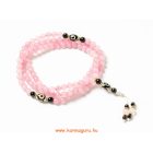 Rózsakvarc mala, dzi kő osztóval, állítható