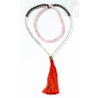 Hegyikristály mala, rózsakvarc, gránát bojtos