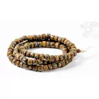 Rudraksha mala, türkiz-korall berakással, prémium minőség. antikolt - állítható
