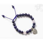 Lápisz lazuli, rózsakvarc, szív lógó állítható karkötő, csuklómala