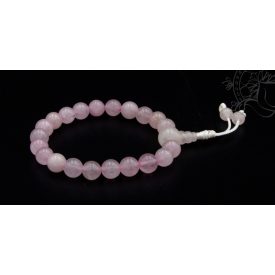   Rózsakvarc csukló mala, prémium minőség, gumis, 21 szemes- a gyengéd nőiesség és érzékenység köve