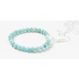   Larimar csukló mala, gumis - delfinkő, Atlantisz fénykapuja