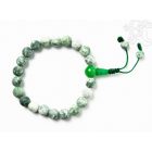 Foltos jade matt csukló mala, gumis - 21 szemes - a kiegyensúlyozottság és az önszeretet köve