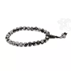 Hópehely obszidián csukló mala, gumis - a spontán megvalósítás és feloldódás köve