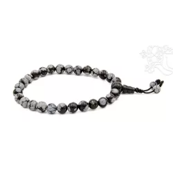   Hópehely obszidián csukló mala, gumis - a spontán megvalósítás és feloldódás köve