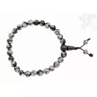 Hópehely obszidián csukló mala, gumis - a spontán megvalósítás és feloldódás köve