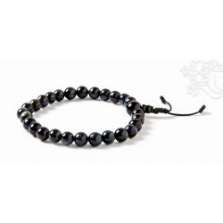   Fekete tigrisszem csukló mala, gumis - A tigris ereje és bölcsessége