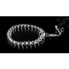 Hegyikristály csukló mala, gumis, fazettált - mesterkristály médiumkő, a tisztánlátás köve