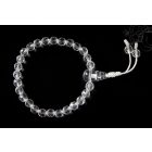 Hegyikristály csukló mala, gumis, fazettált - mesterkristály médiumkő, a tisztánlátás köve