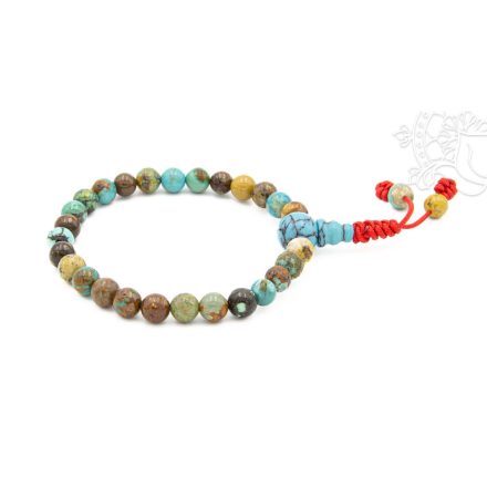 Tibeti türkiz csukló mala, gumis - Az égi védelem köve