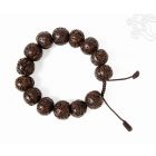 Rudraksha csukló mala, sötét, állítható - a legmagasabb tudás és szellemi kitartás segítője