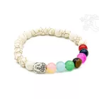 Howlit, 7 csakra kő, Buddha fej gumis karkötő, csuklómala