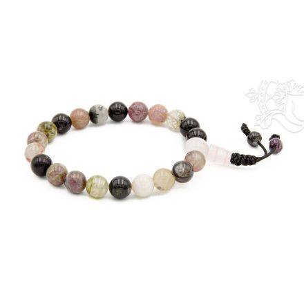 Turmalin csukló mala, 21 szemes, prémium minőség, gumis - a jó kapcsolatok köve