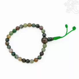 Vegyes jade csukló mala, gumis