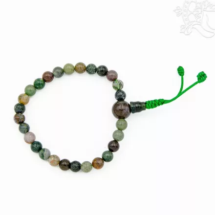 Vegyes jade csukló mala, gumis