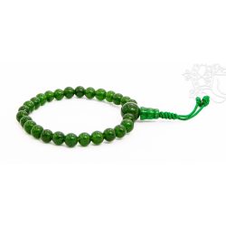   Tibeti zöld jáde csukló mala, gumis - a belső gazdagság köve