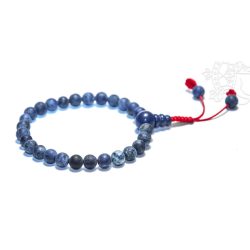   Lápisz lazuli matt csukló mala, állítható - a gyógyító gondviselés köve