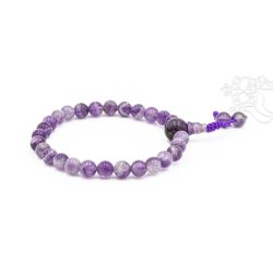   Ametiszt csukló mala, prémium minőség, gumis - a józanság, az intuíció köve, a testi-lelki mérgek ellen