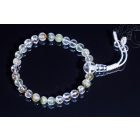 Tibeti kvarc csukló mala, hegyikristály guru szemmel, gumis - a megvilágosodás, a belső út mesterköve