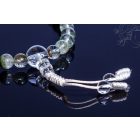 Tibeti kvarc csukló mala, hegyikristály guru szemmel, gumis - a megvilágosodás, a belső út mesterköve