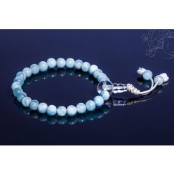   Akvamarin csukló mala, gumis - A fellélegzés, a megnyugvás, a kitartás és a nyugodt erő köve