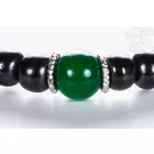Fekete csont csukló mala jade osztóval, állítható - mulandóság és újjászületés
