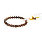 Mahagóni obszidián csukló mala, gumis - az első lépés köve