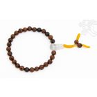 Mahagóni obszidián csukló mala, gumis - az első lépés köve