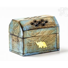 Fa füstölő égető kúp füstölőkhöz, elefántos, kék