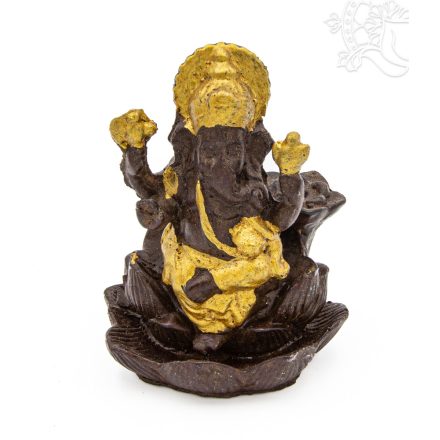 Ganesha lótuszon füstölő égető, visszaáramló füstölőkhöz