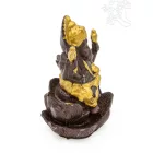 Ganesha lótuszon füstölő égető, visszaáramló füstölőkhöz