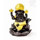 Ganesha lótuszon füstölő égető, visszaáramló füstölőkhöz