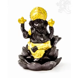   Ganesha lótuszon füstölő égető, visszaáramló füstölőkhöz
