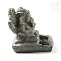 Ganesha kő szobor, füstölő égető - 12 cm
