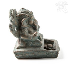 Ganesha kő szobor, füstölő égető - 12 cm