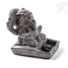 Ganesha kő szobor, füstölő égető - 12 cm