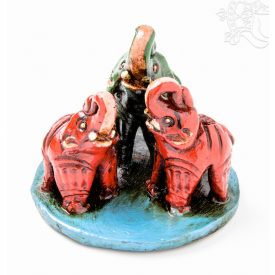 Színes kerámia füstölő égető, elefántokkal