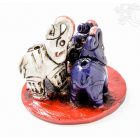 Színes kerámia füstölő égető, elefántokkal